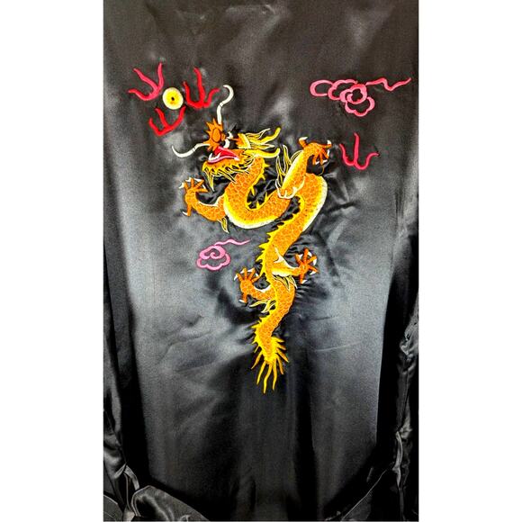 Complete set Bloomingdales embroidered kimono robe VTge deadstock 80's 90's NWOT - Picture 15 of 16